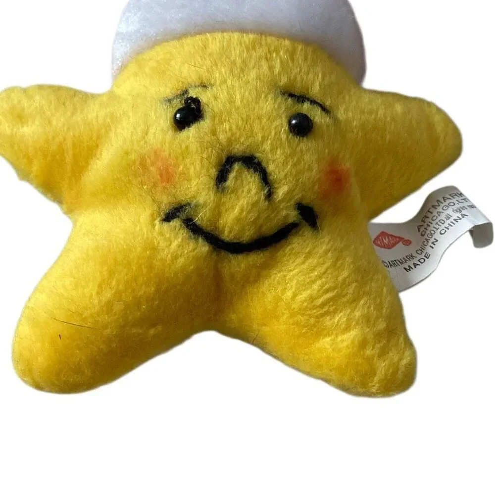 Vintage 90s Celestial Star Anthropomorphic Ornament Whimsigoth RARE decor plush